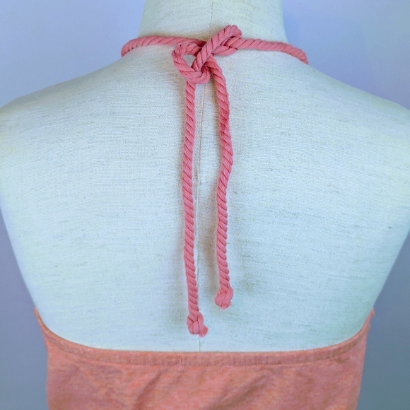 Sundays Anthropologie Ember Mini Dress Halter Neckline Smocked Waist Coral S NWT - Picture 9 of 15